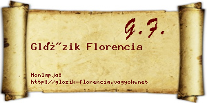 Glózik Florencia névjegykártya